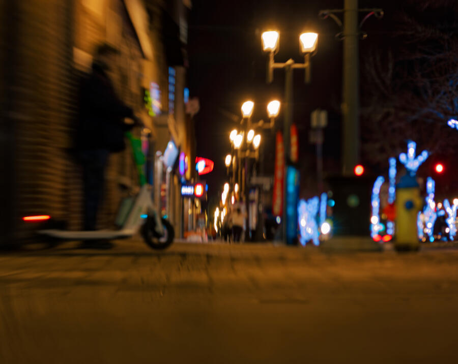 A photo of Gateway Blvd. South at nighttime.